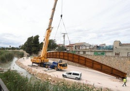 Estado de las obras del puente de El Raal, este lunes.