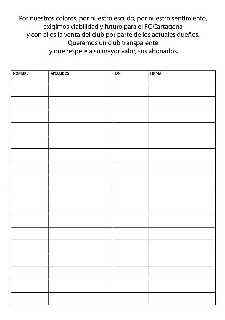 Imagen - Documento para la recogida de firmas.