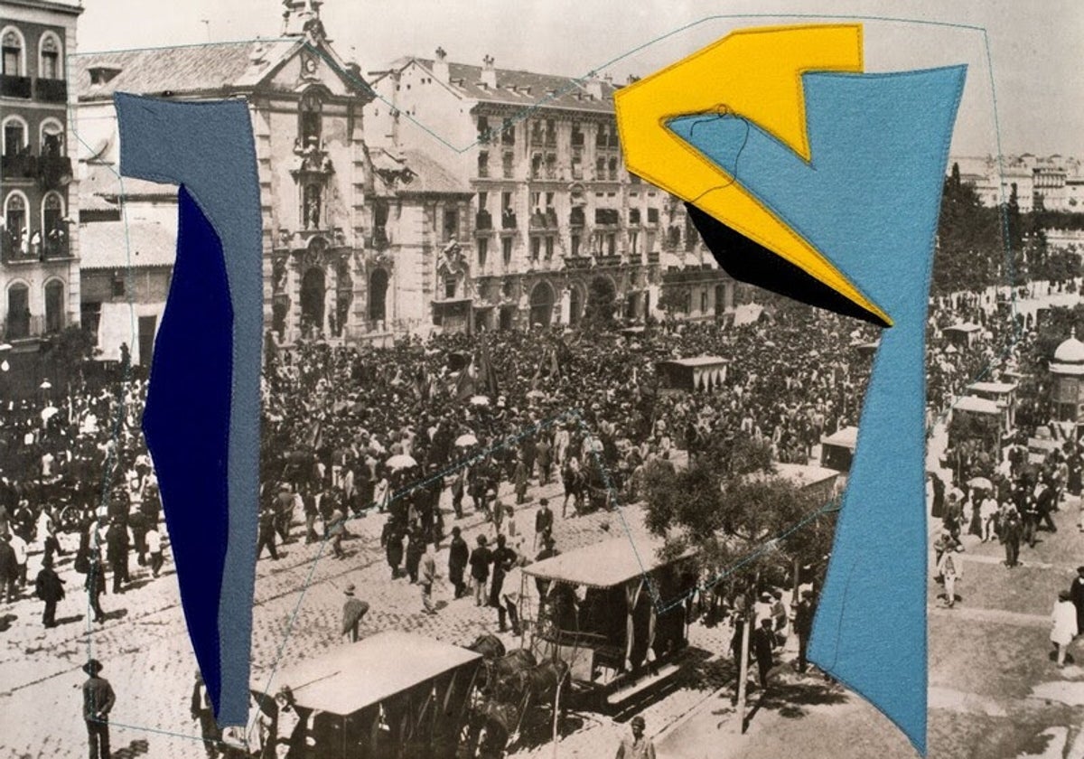 'Alcalá, 2014. Fotografía, costura y fieltro', una de las piezas de Sonia Navarro.