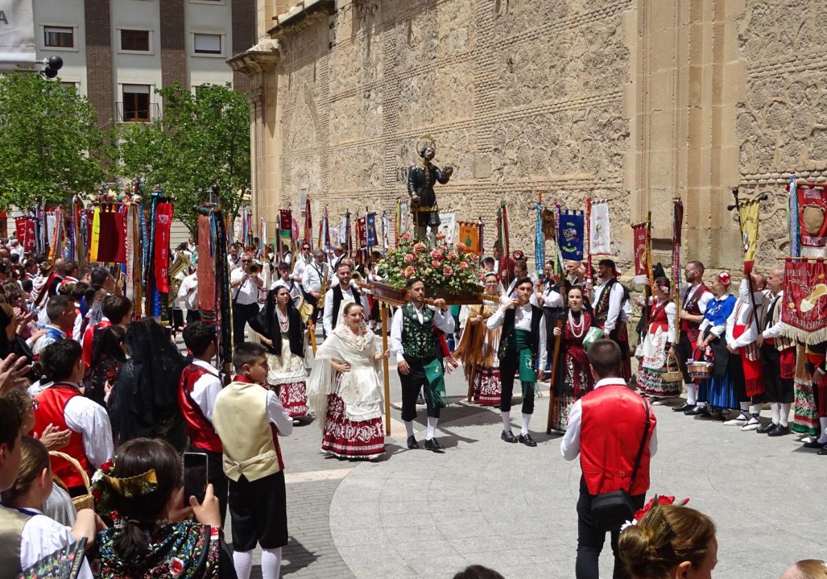 Procesión de San Isidro en la jornada de la ofrenda floral, el pasado domingo.