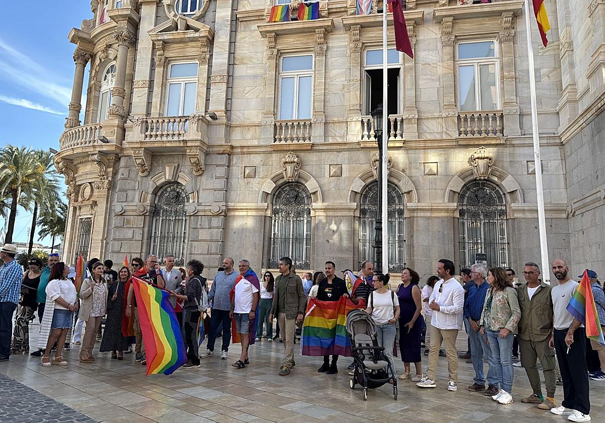 Manifestantes, este sábado, en Cartagena.