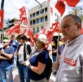 Concentración, este lunes, ante la Delegación del Gobierno.