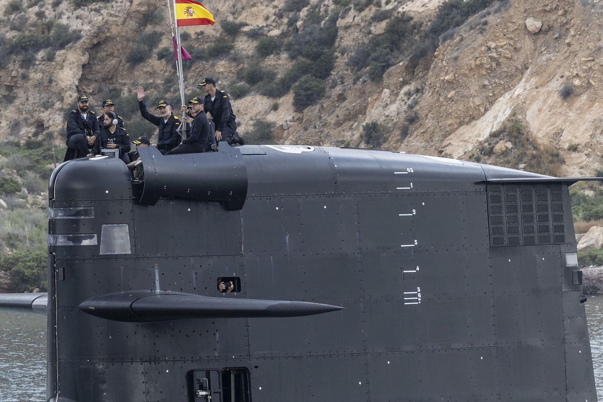 Las imágenes del Rey Felipe en el submarino S-81