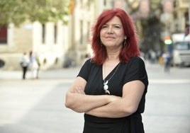 Amelia Corominas, la semana pasada en la plaza de Santo Domingo, en Murcia.