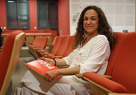 La nueva secretaria general del PSOE en Lorca, Isabel Casalduero, durante la entrevista con LA VERDAD.