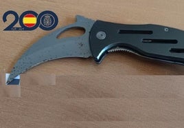 El arma blanca usada en la pelea.