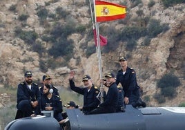 El Rey, este lunes, a bordo del submarino S-81 'Isaac Peral'.