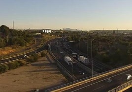 El enlace de la A-30 con la A7, en Murcia, este miércoles.