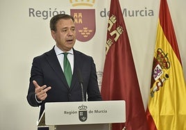 Marcos Ortuño, este jueves, en la rueda de prensa posterior al Consejo de Gobierno.