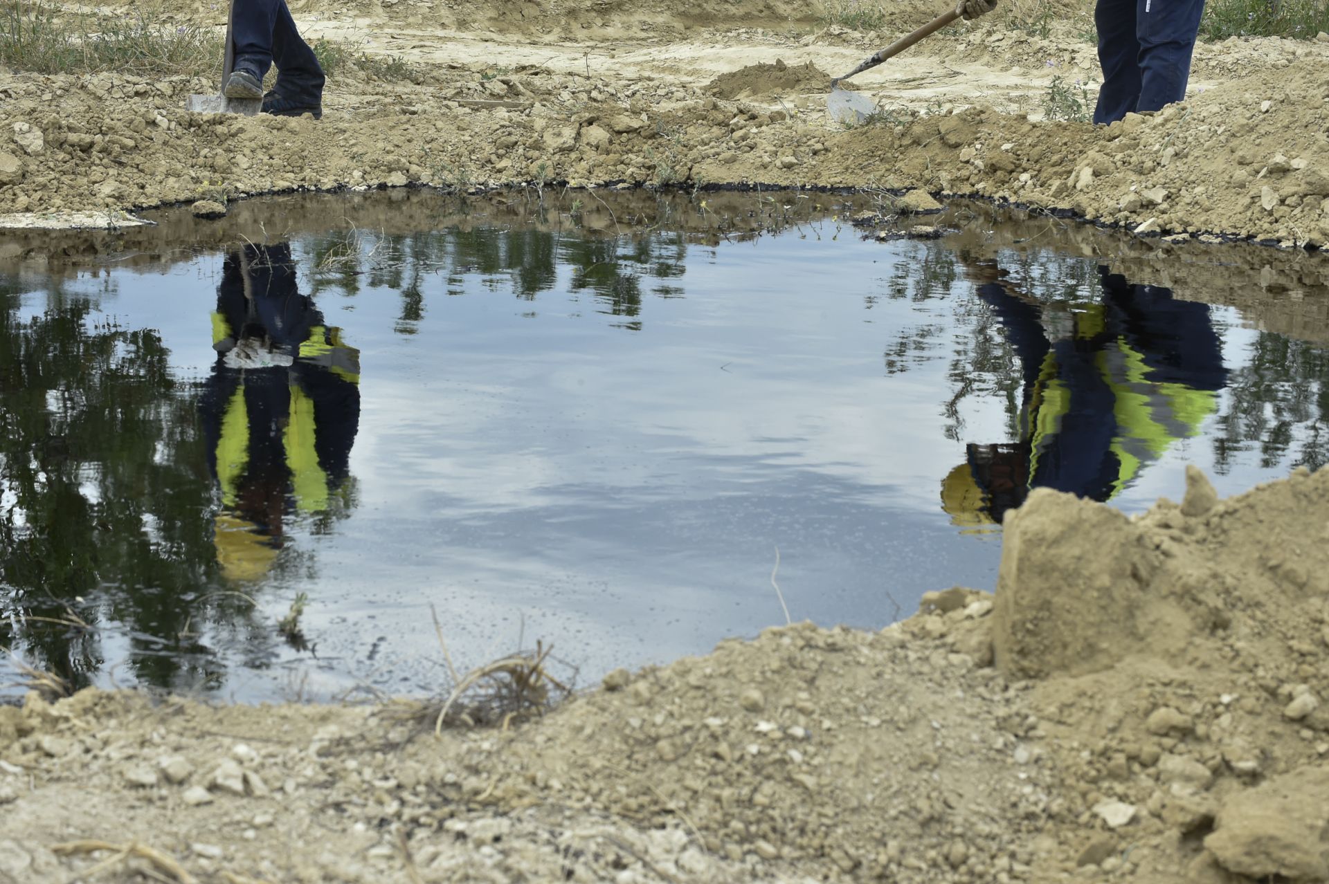 Las imágenes del vertido de petróleo en una finca de Calasparra