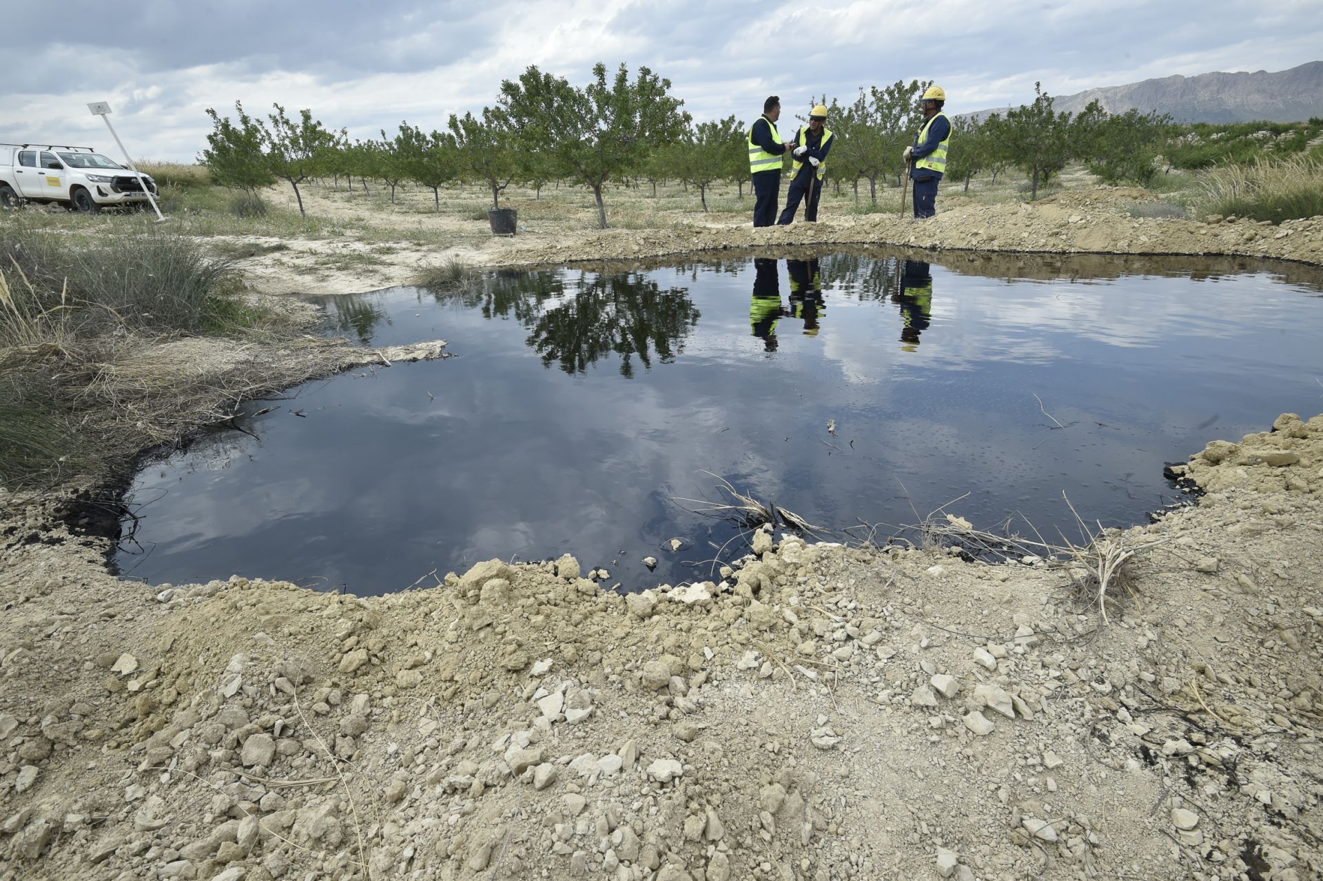 Las imágenes del vertido de petróleo en una finca de Calasparra