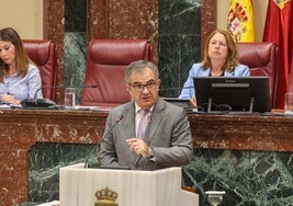 Juan María Vázquez, este viernes, en la Asamblea Regional.