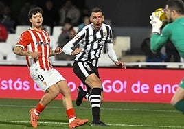 Alcalá, en el partido de la primera vuelta contra el Sporting.