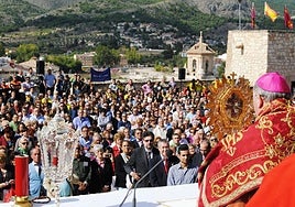 Imagen de archivo de una misa en Caravaca presidida por la Vera Cruz.