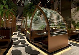 Recreación del restaurante.