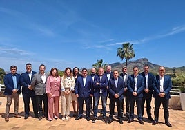 Los miembros del comité estratégico de Grupo Caliche, en su reunión en la Manga.