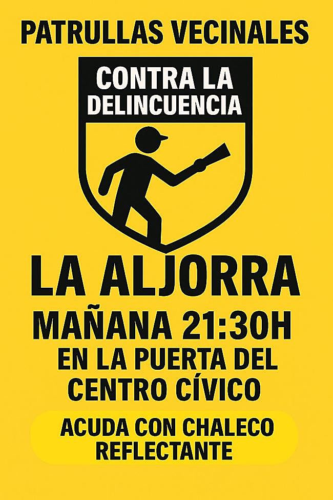Cartel organizativo de las patrullas ciudadanas.