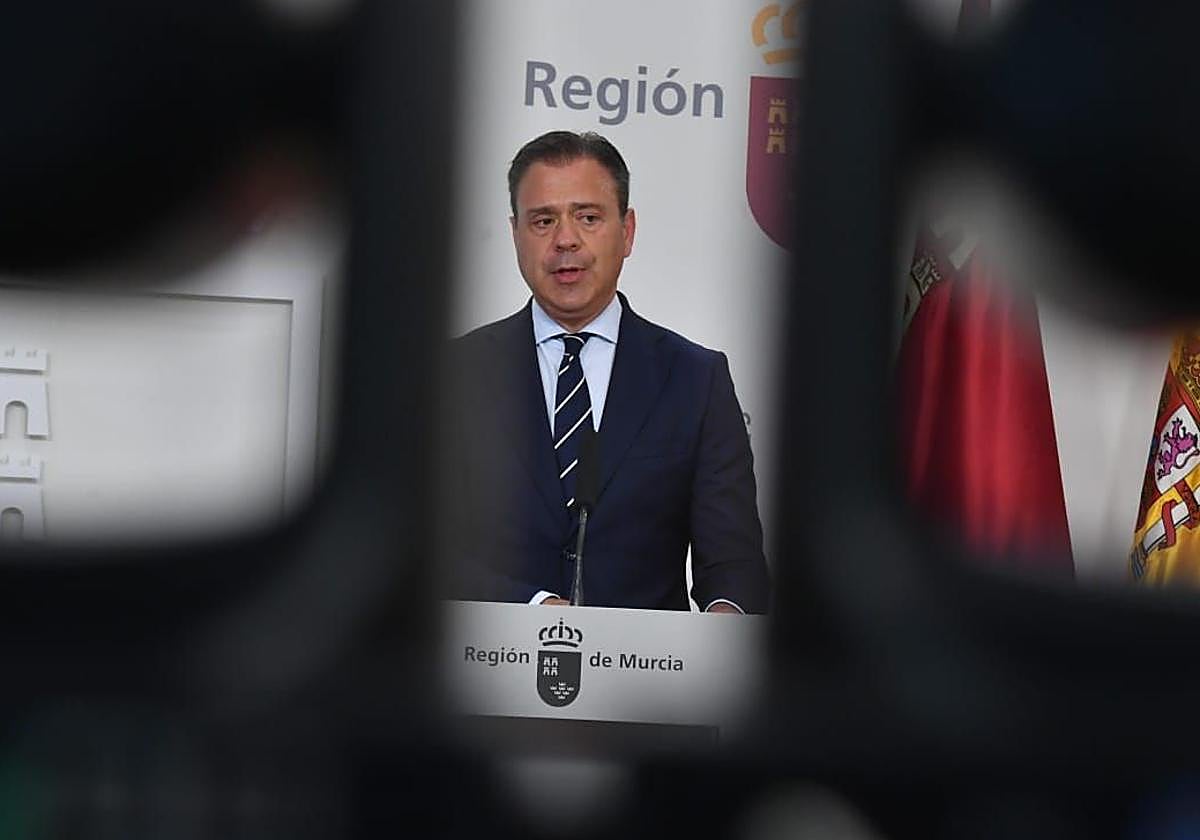 Marcos Ortuño, durante la rueda de prensa de este jueves.