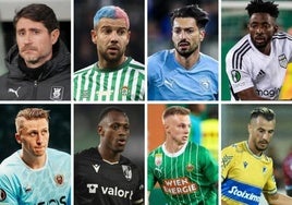 Arrriba, Sánchez del Amo, Ruibal, Pépé y Eteki; abajo, Bulka, Embaló, Jansson y Tejera.
