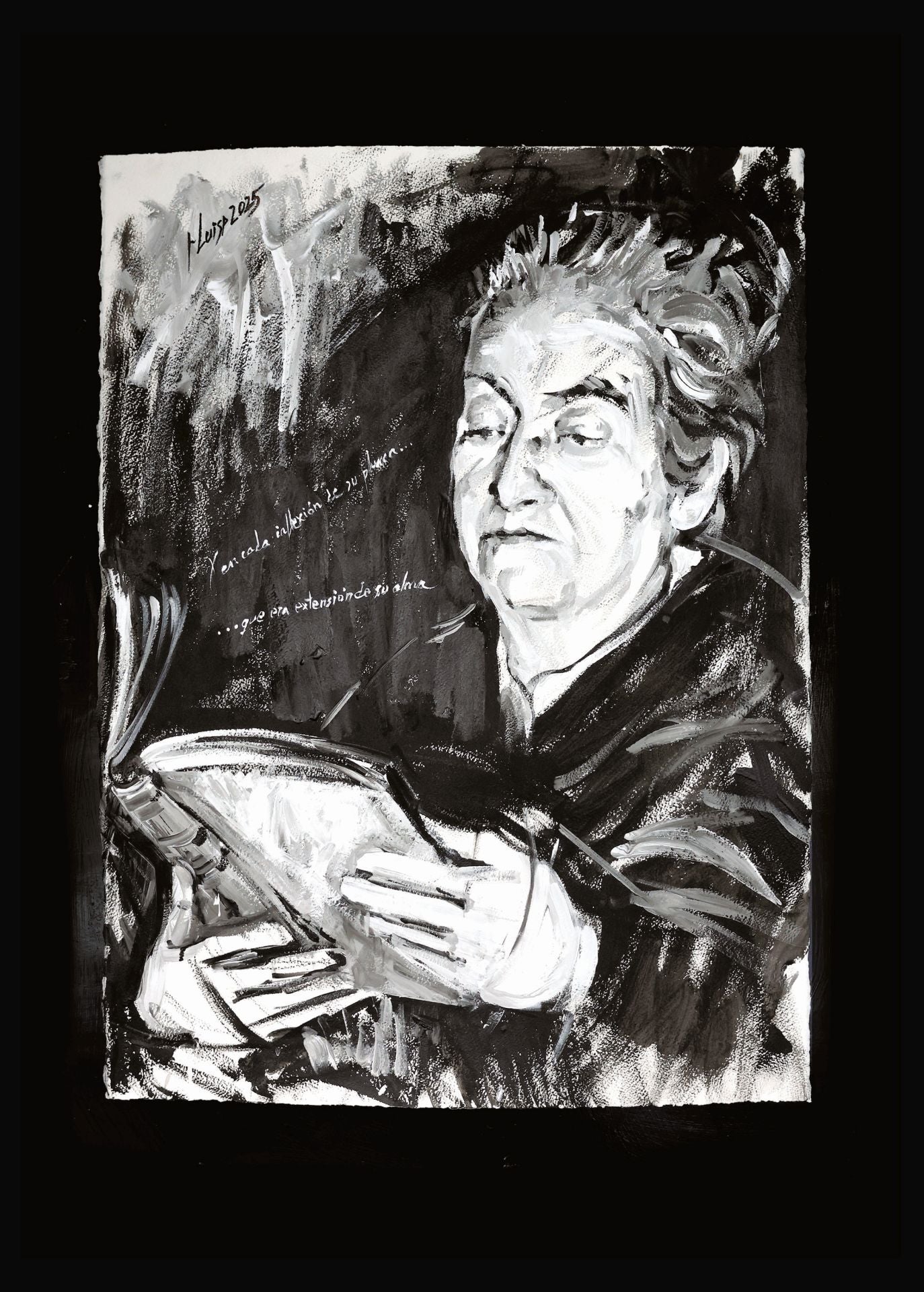 Portada de María Luisa Martínez León para la edición impresa de Ababol. La Gabriela Mistral que recogería el Nobel en 1945 era leyenda, y el escritor Hjalmar Gullberg, en su laudatio, se remontó a los «poemas de amor dedicados a un muerto» que una joven de veinte años, todavía Lucila Godoy -su verdadero nombre-, dedicó a su enamorado suicida.