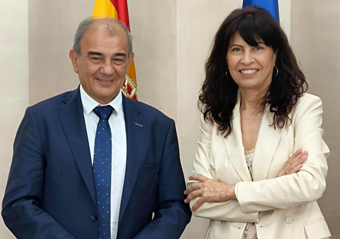 Juan Antonio Pedreño, presidente de Cepes, se reunióayer con la ministra de Igualdad, Ana Redondo.