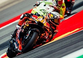 Pedro Acosta, en el Gran Premio de Aragón.