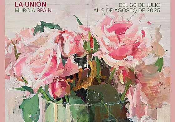 Un vaso que se desborda en forma de rosas: así es el cartel de Antonio López para el Cante de las Minas