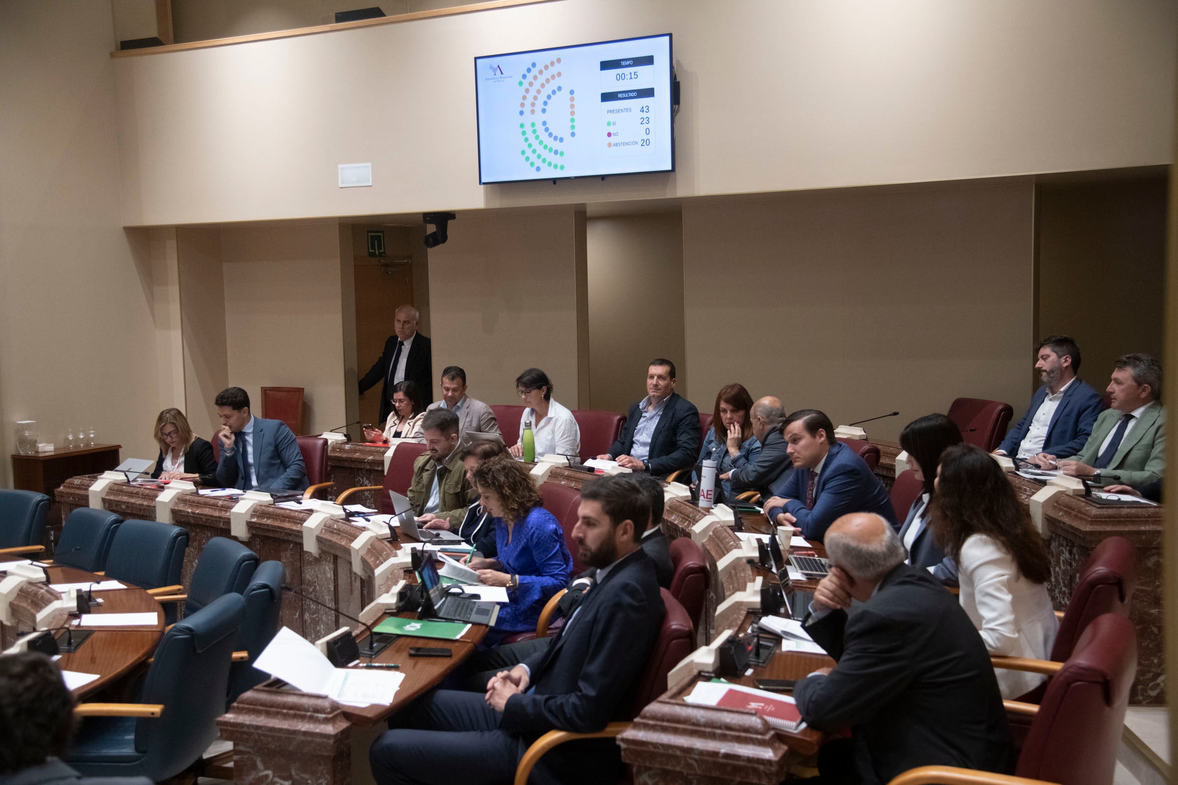 Imagen de archivo de un Pleno en la Asamblea Regional.