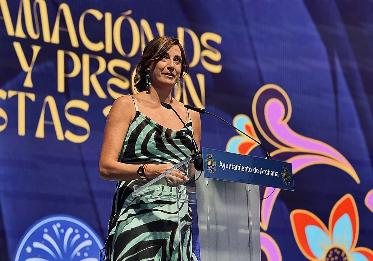 Patricia Fernández, alcaldesa de Archena, el día del pregón.