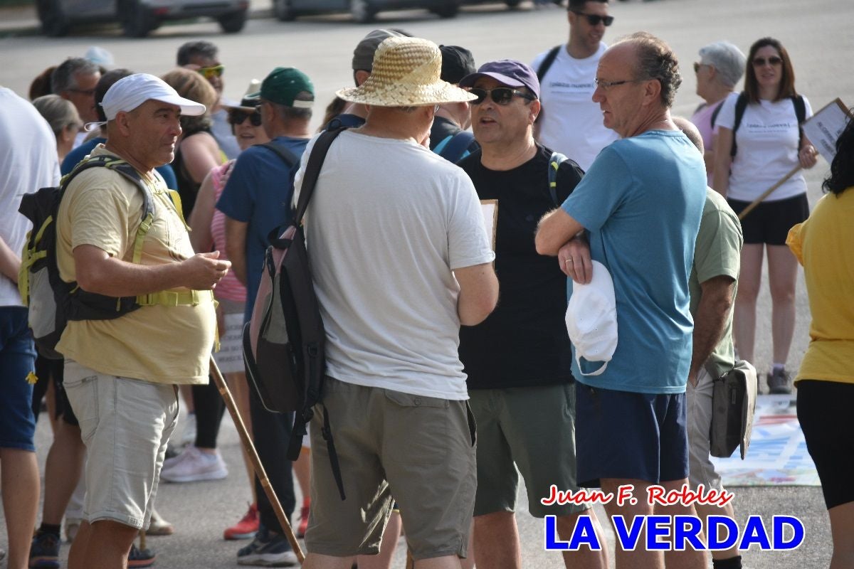 Imágenes de la marcha convocada por Plaza Nueva por la conexión ferroviaria con Albacete