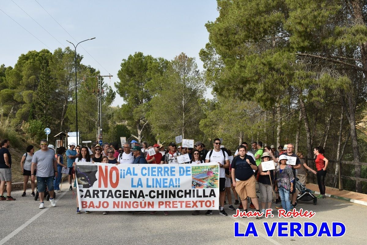 Imágenes de la marcha convocada por Plaza Nueva por la conexión ferroviaria con Albacete