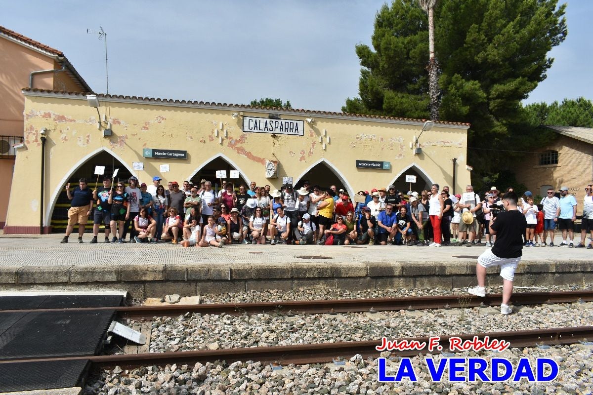 Imágenes de la marcha convocada por Plaza Nueva por la conexión ferroviaria con Albacete