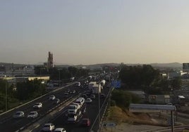 El enlace de la A-30 con la A7, en Murcia, este martes.