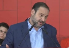 José Luis Ábalos durante el acto que protagonizó en Murcia el 11 de septiembre de 2018