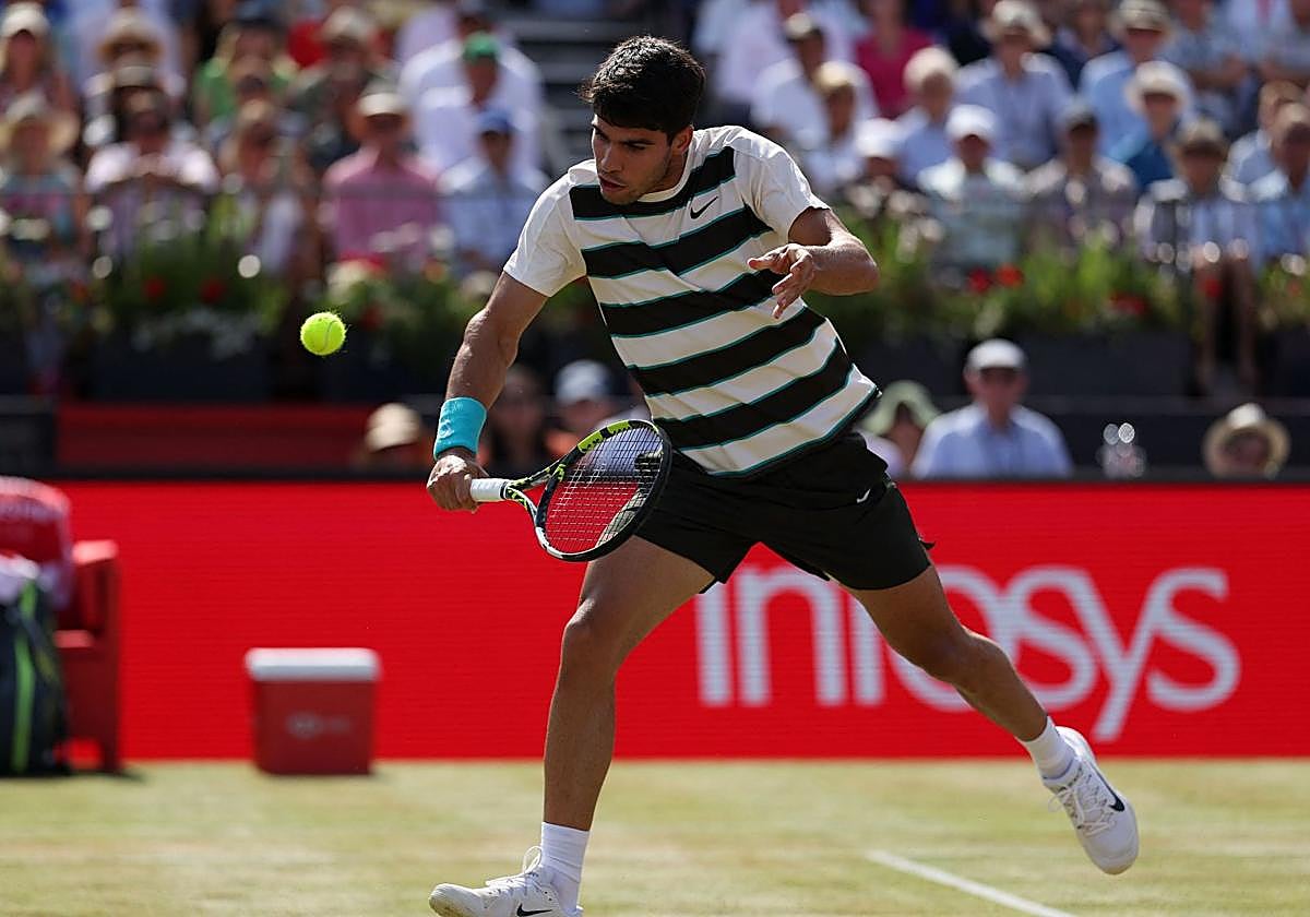 Carlos Alcaraz, este pasado martes, en su partido contra Walton.