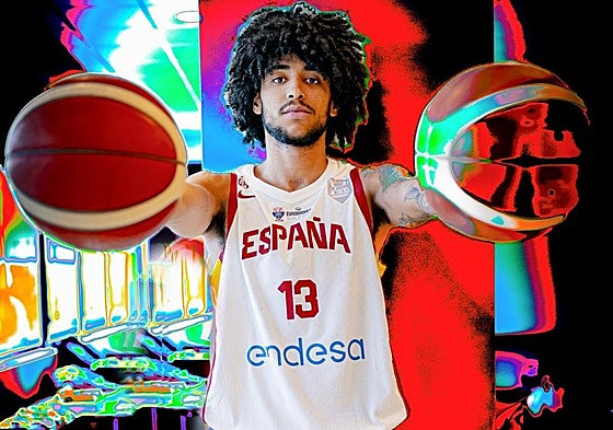 Posado oficial de Izan Almansa para las últimas 'ventanas FIBA', el pasado mes de febrero.