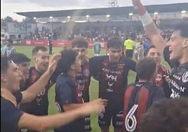 Celebración al finalizar el partido.