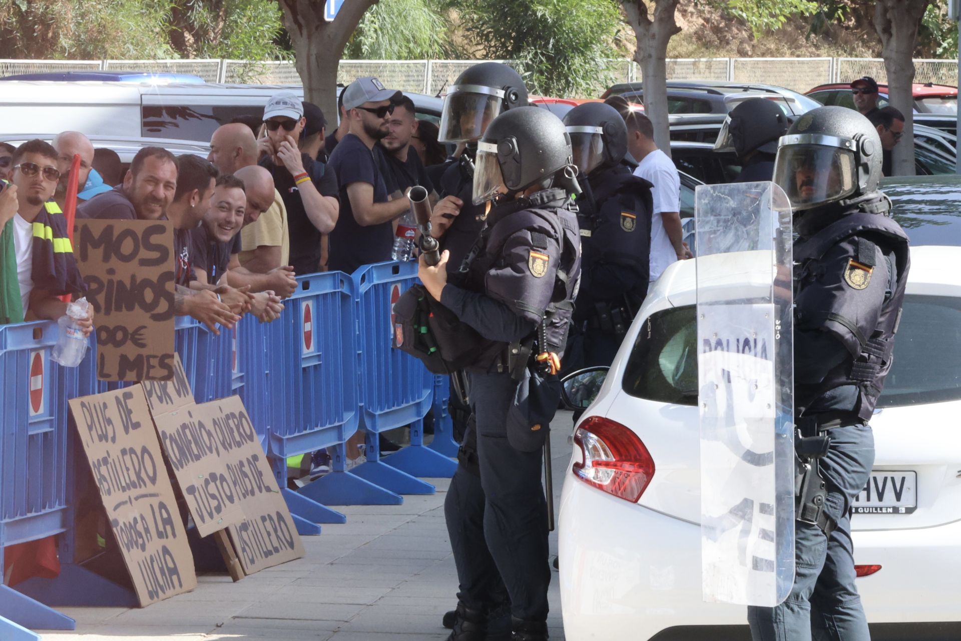 La protesta de los trabajadores de Navantia en la Fremm, en imágenes
