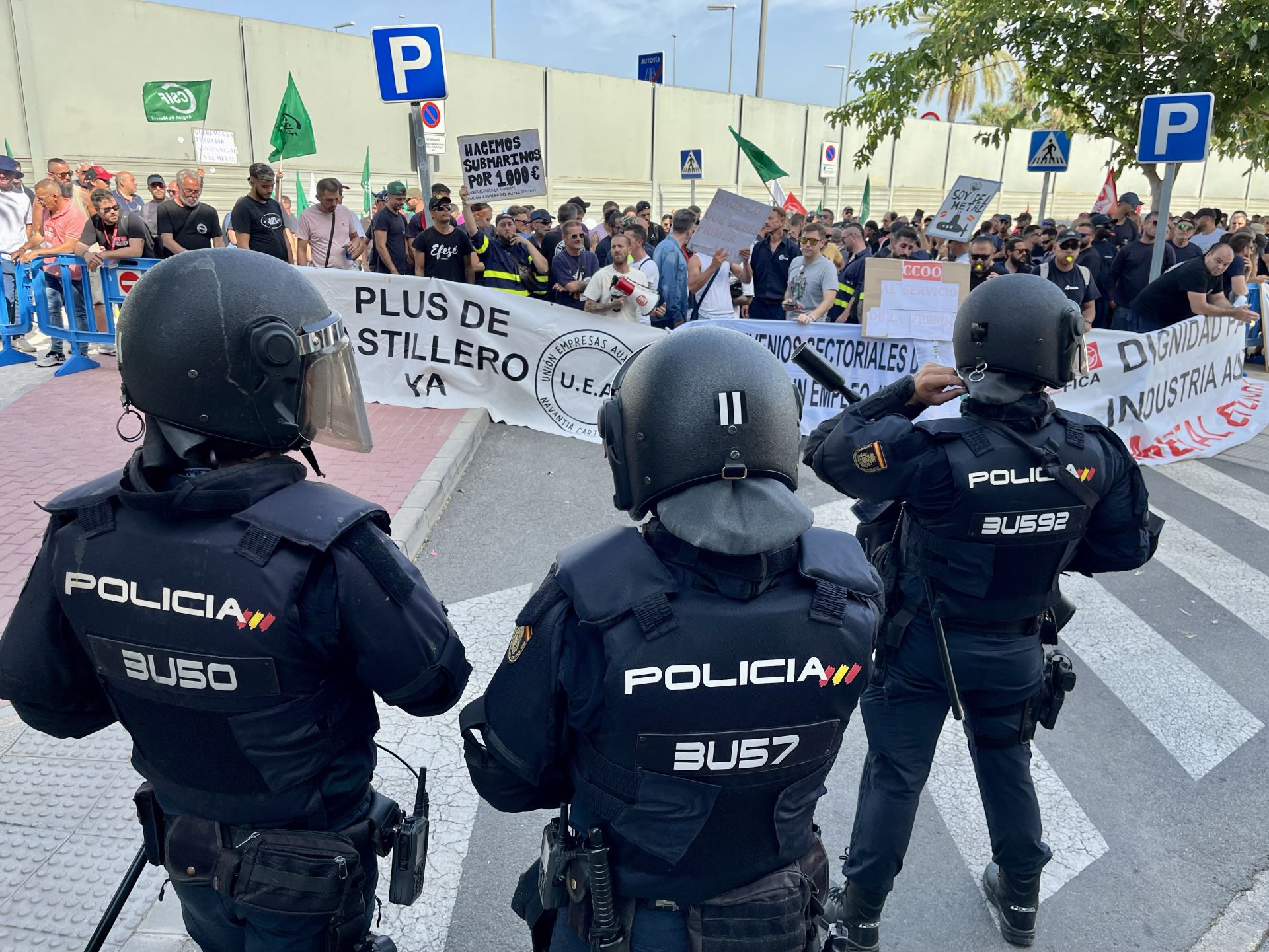 La protesta de los trabajadores de Navantia en la Fremm, en imágenes