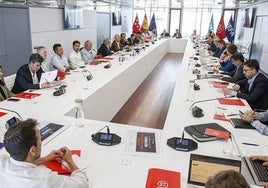 Reunión de los clubes de Primera RFEF en Las Rozas a principios de mes.