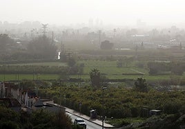 Calima sobre la ciudad de Murcia, en una imagen de archivo.