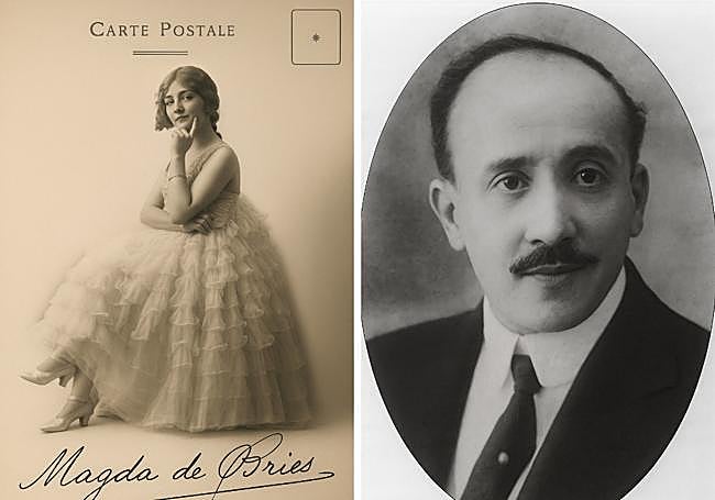 Tarjeta y firma de Magda de Bries. | Modesto Romero, su esposo.