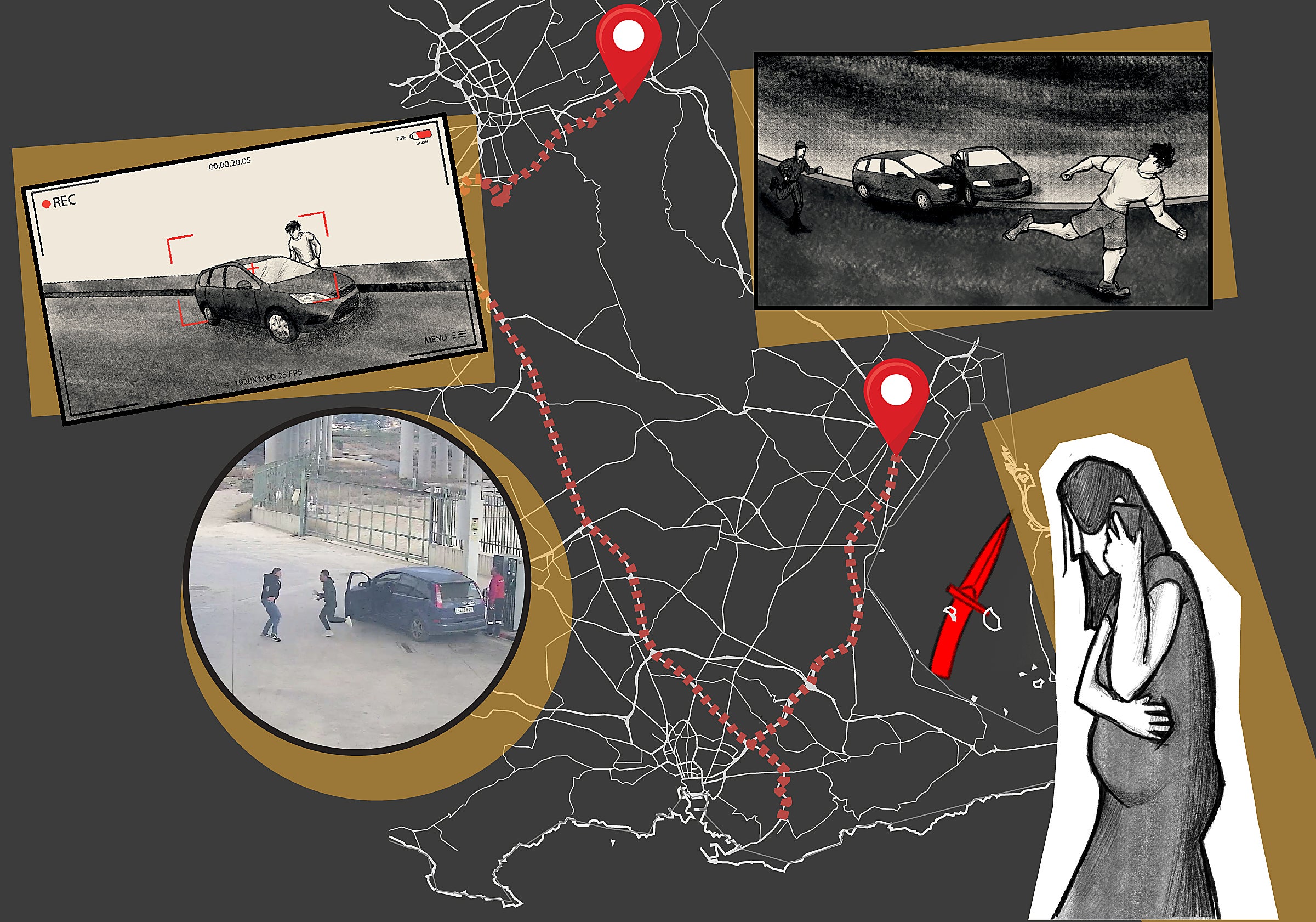 Así fue la fuga de un kamikaze desde Murcia: puñalada en el cuello a un policía y cuatro horas de huida suicida por la Región