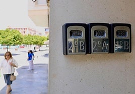 Compartimentos con llaves de pisos turísticos en Murcia.