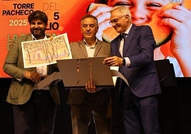Fernando López Miras, Roberto Brasero y Pedro Ángel Roca Tornel.