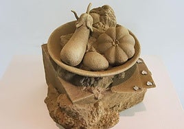 Escultura del artista y tatuador Joaquín Ganga.