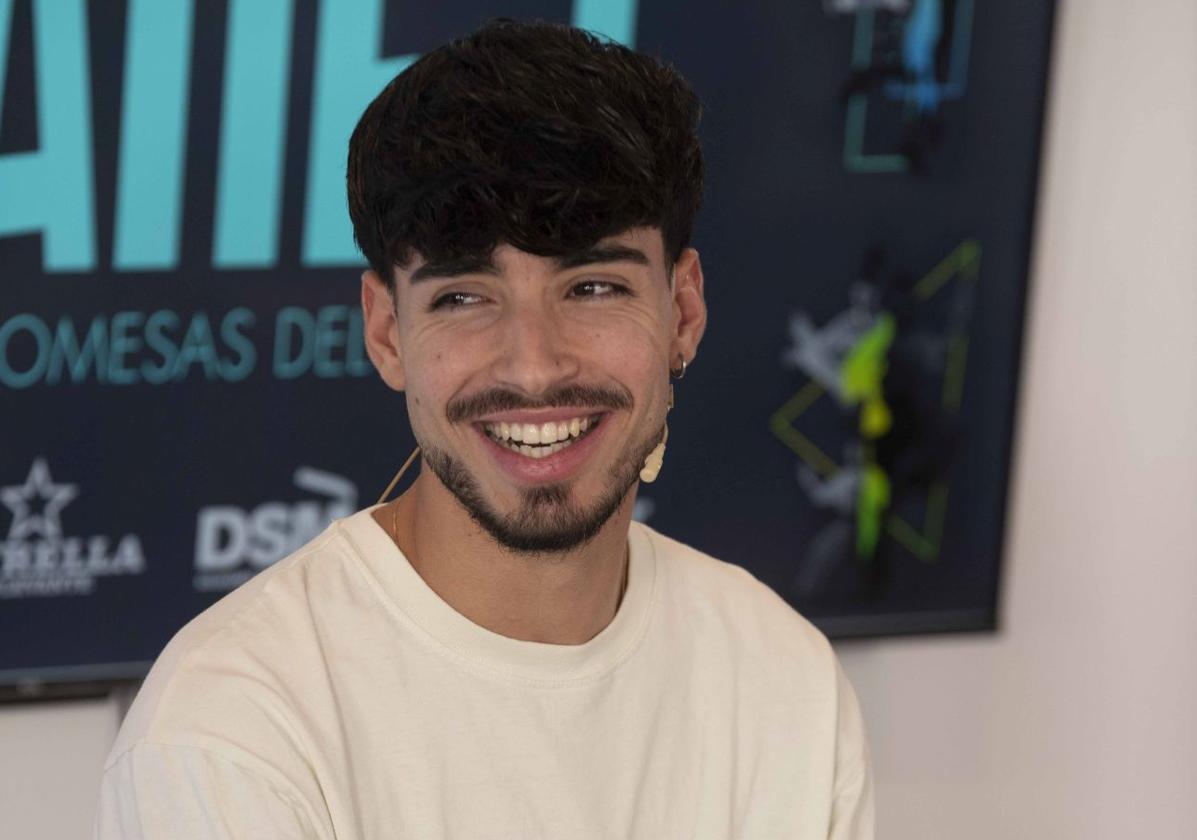 Borja Gómez, durante su participación en la charla 'Promesas del Deporte', dentro del ciclo Región de Talentos de LA VERDAD, el pasado 24 de abril en el CAR de Los Narejos.
