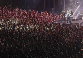 Un momento del concierto de Arde Bogotá, este viernes, en Cartagena Suena.