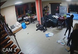 Dos de los detenidos, grabados por cámaras de seguridad, durante un robo.