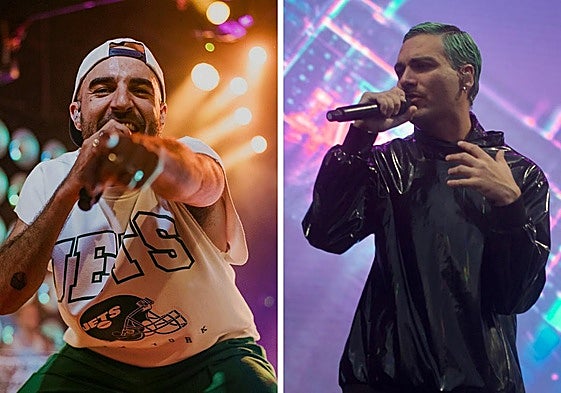 El artista Nil Moliner. Alberto Jiménez, vocalista de Miss Caffeina.